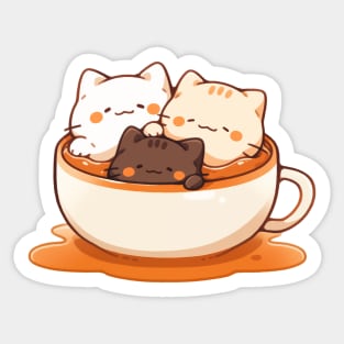 Cute kittens in the cup Sticker